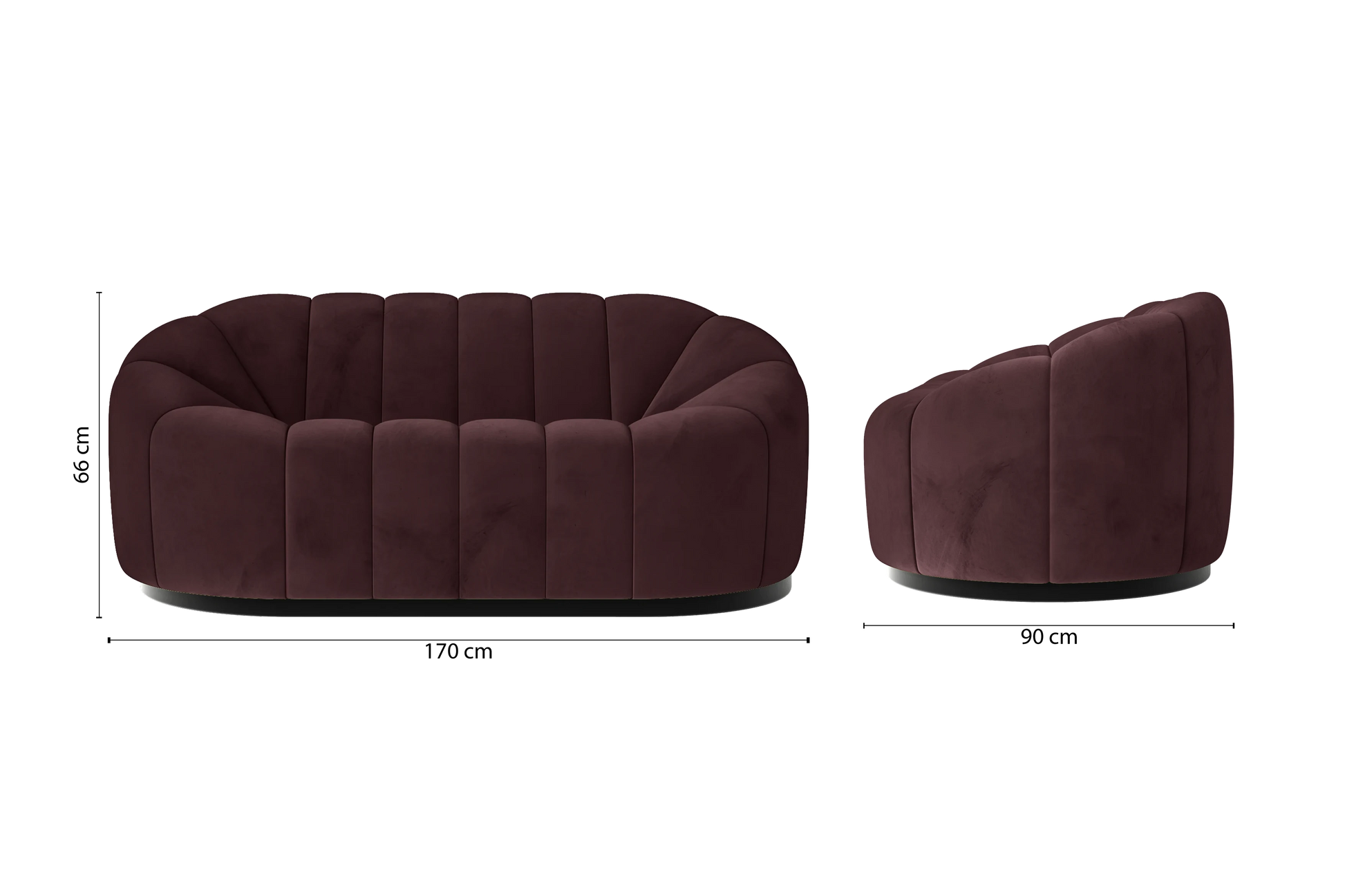 Columbia 2 Seater Sofa Grape Velvet