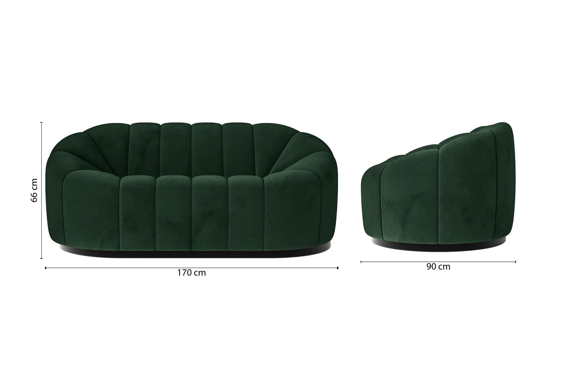 Columbia 2 Seater Sofa Green Velvet