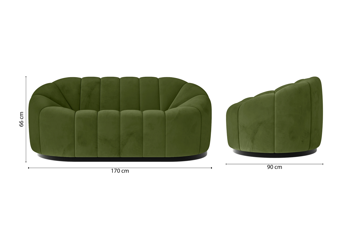 Columbia 2 Seater Sofa Lime Velvet