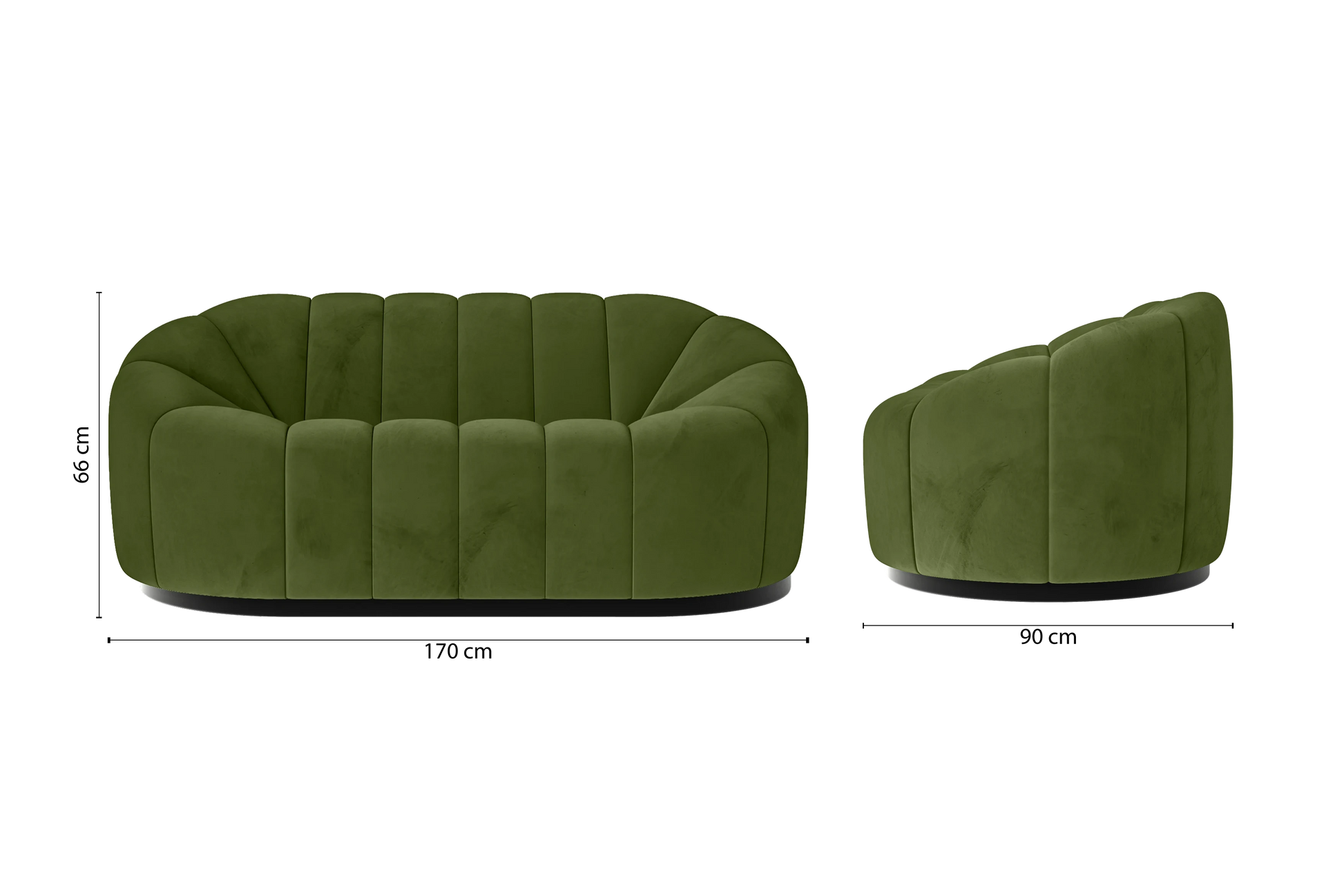 Columbia 2 Seater Sofa Lime Velvet