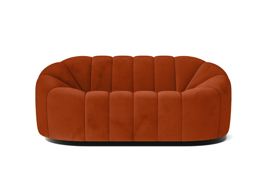 Columbia 2 Seater Sofa Orange Velvet