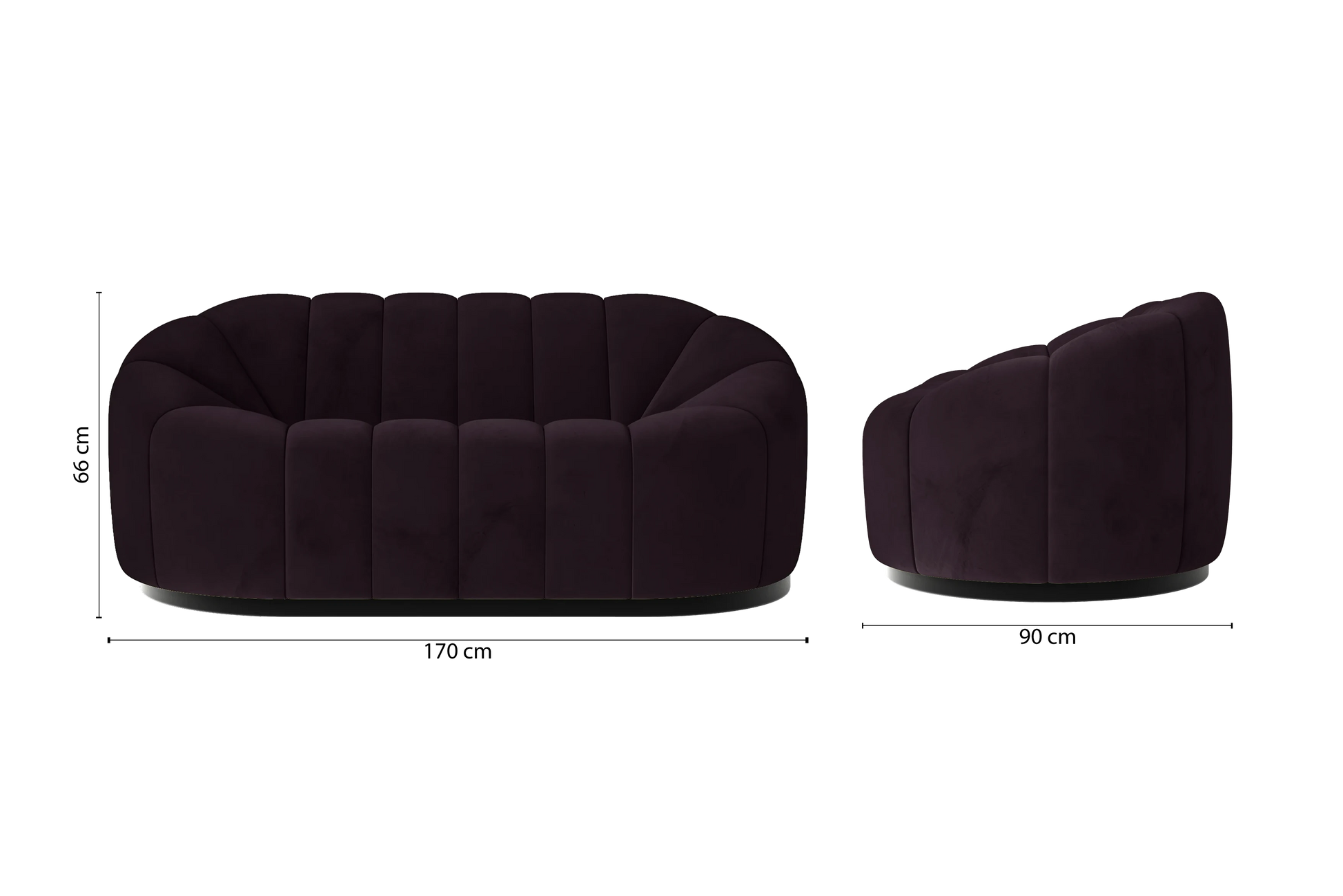 Columbia 2 Seater Sofa Purple Velvet