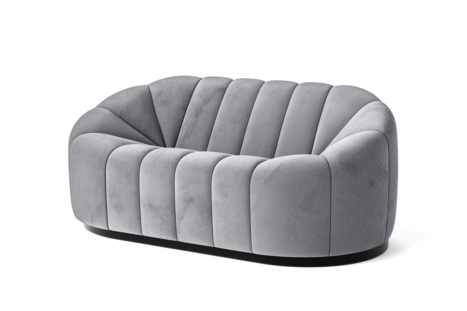 Columbia 2 Seater Sofa Silver Velvet