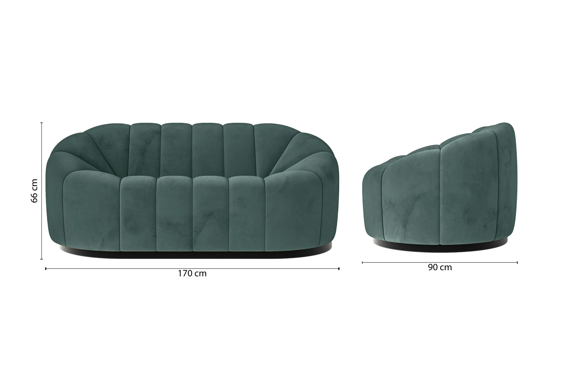 Columbia 2 Seater Sofa Teal Velvet