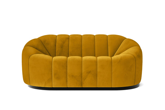 Columbia 2 Seater Sofa Yellow Velvet