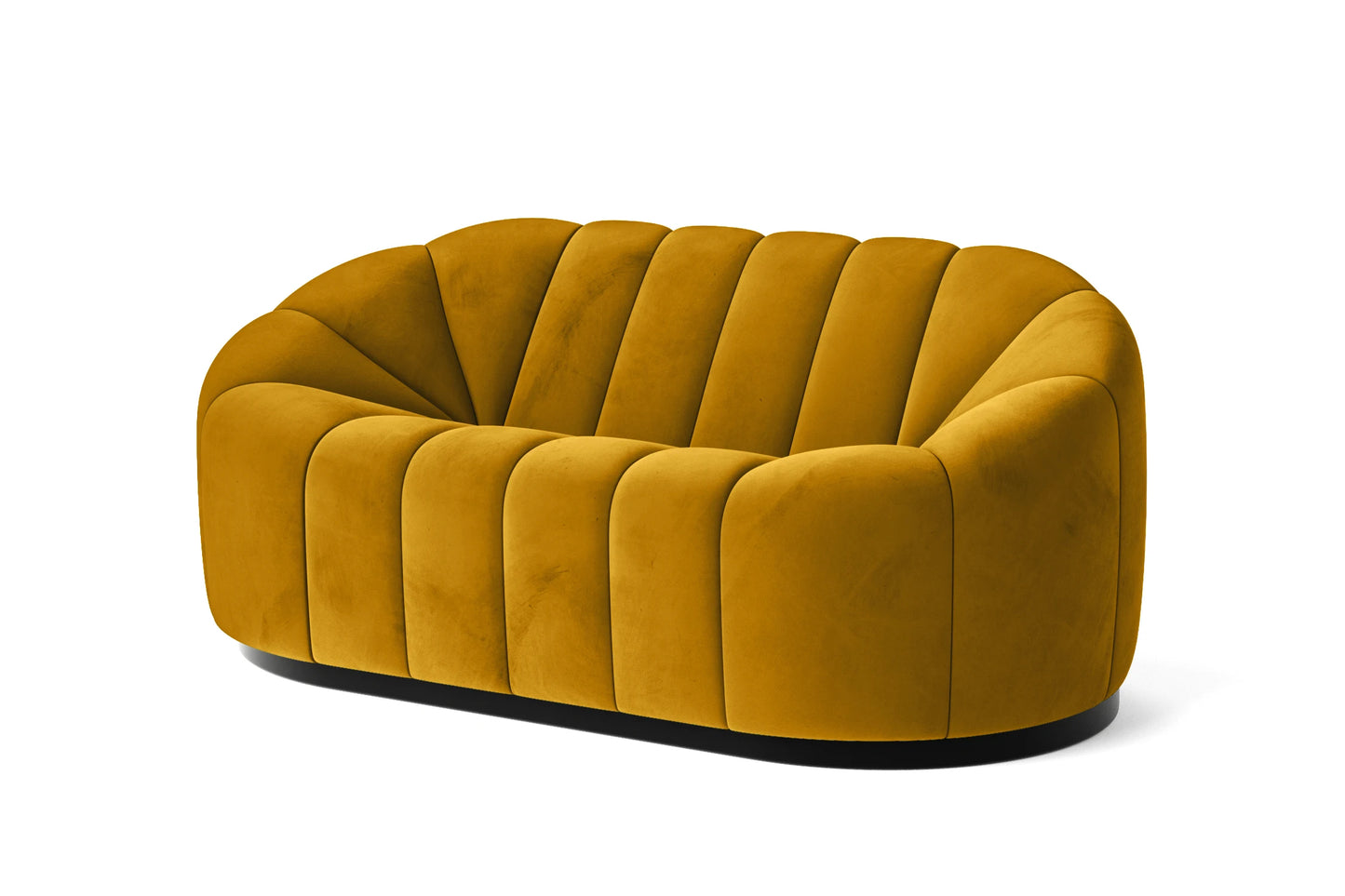 Columbia 2 Seater Sofa Yellow Velvet