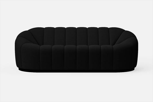 Columbia 3 Seater Sofa Black Linen Fabric