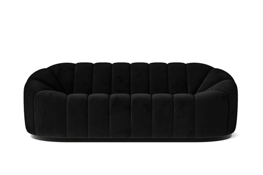 Columbia 3 Seater Sofa Black Velvet