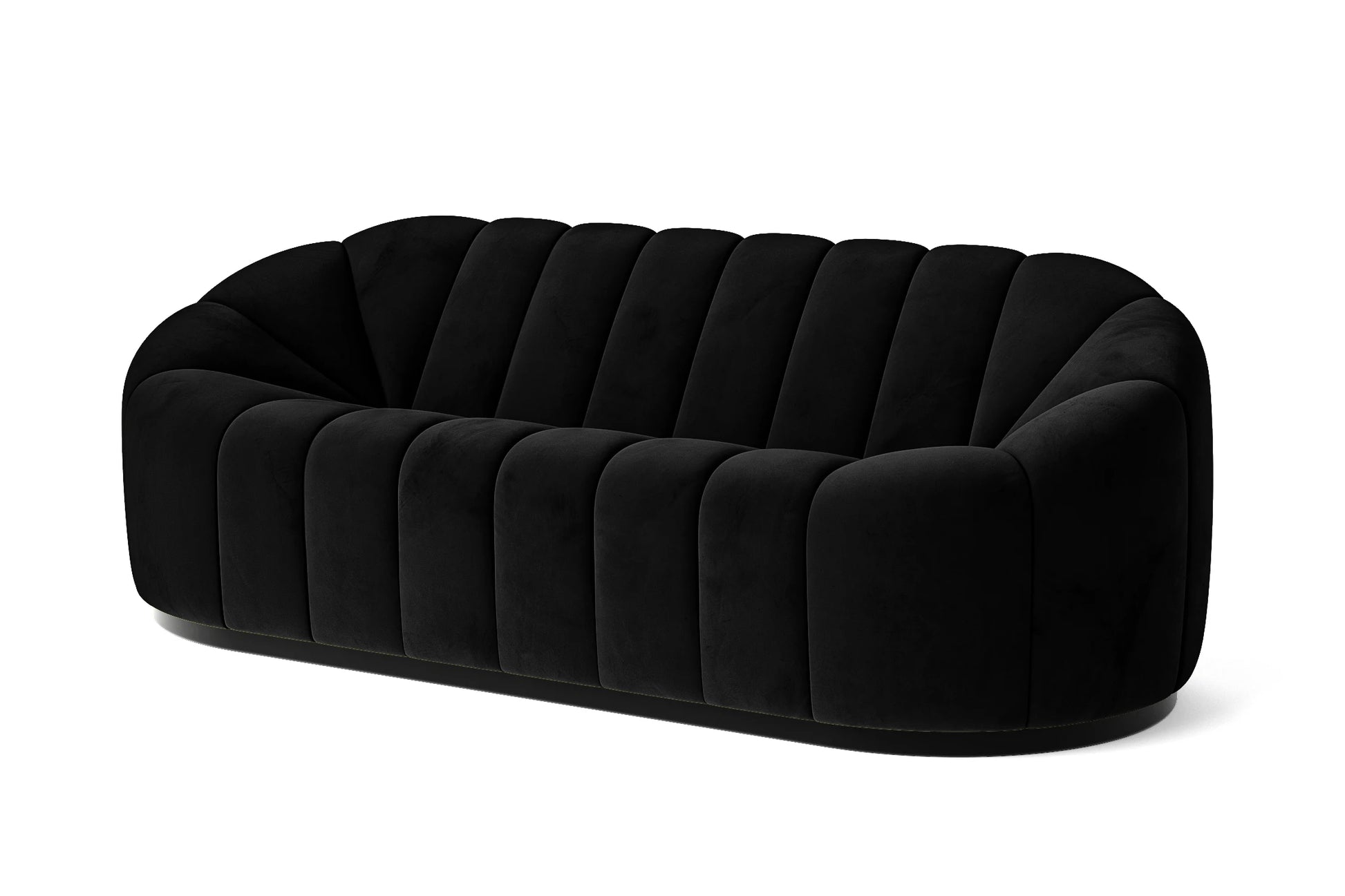 Columbia 3 Seater Sofa Black Velvet