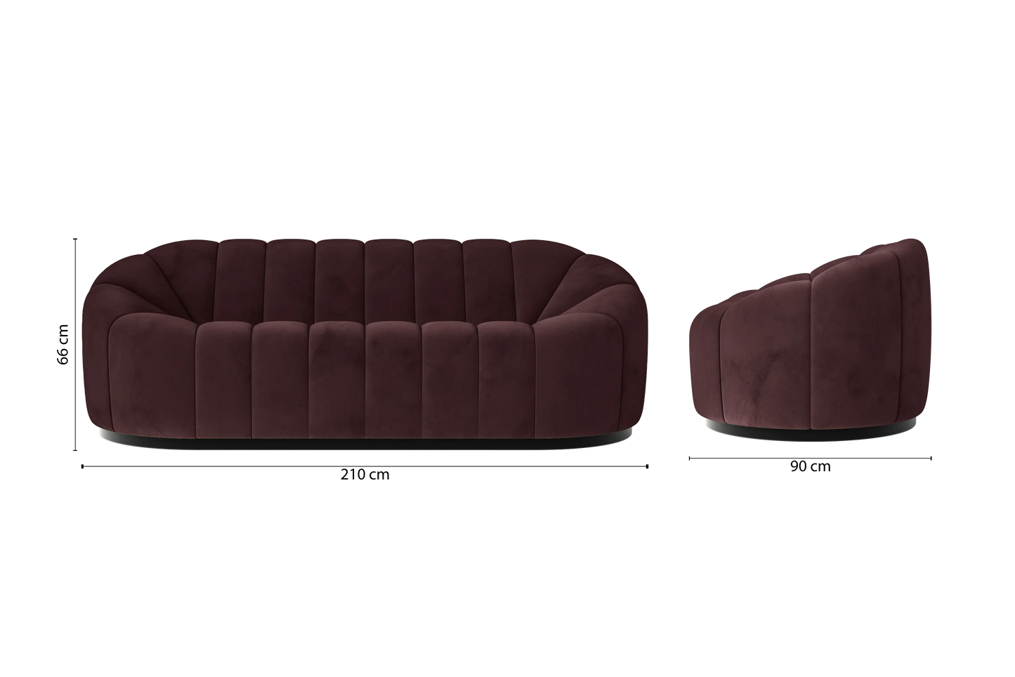 Columbia 3 Seater Sofa Grape Velvet