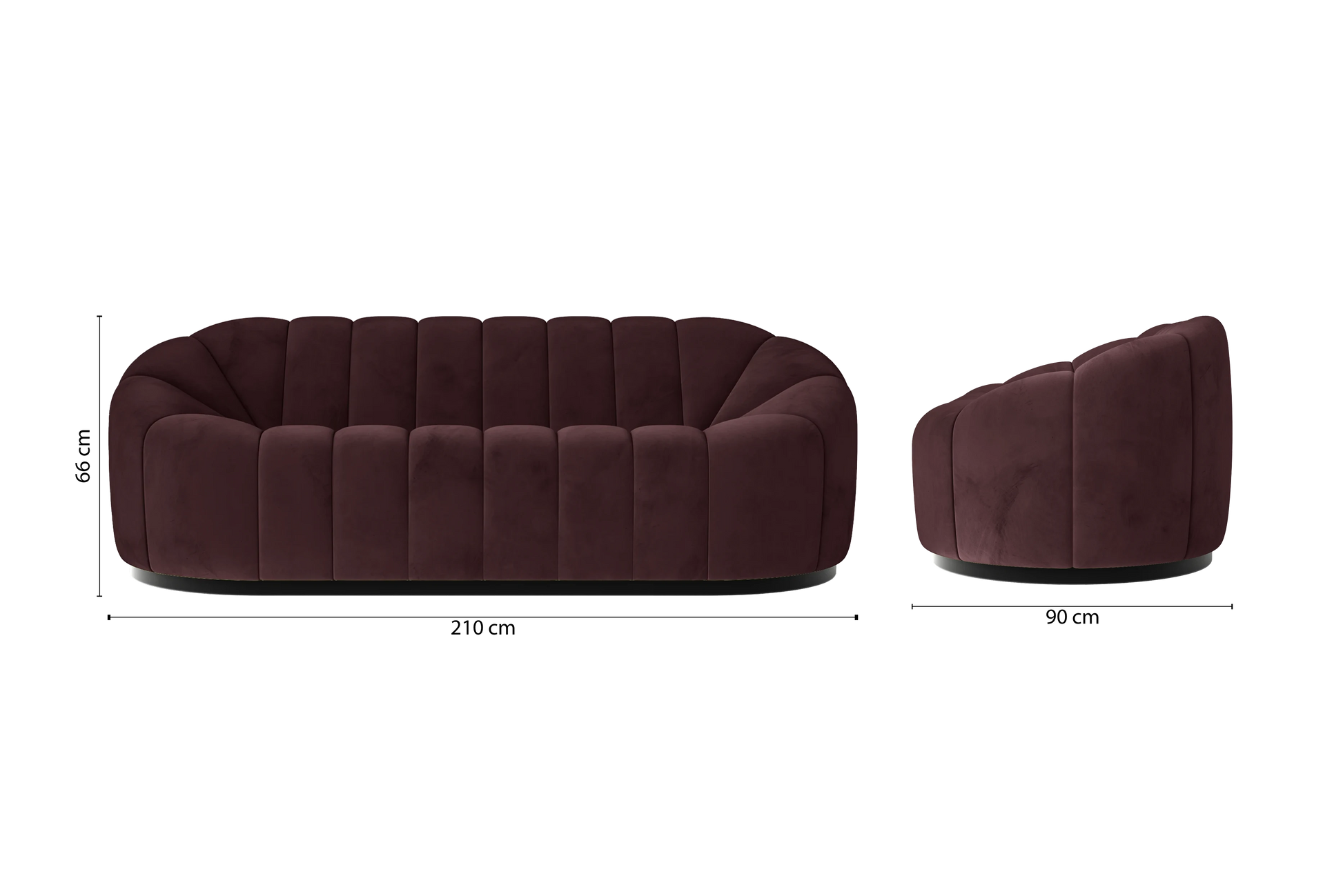 Columbia 3 Seater Sofa Grape Velvet