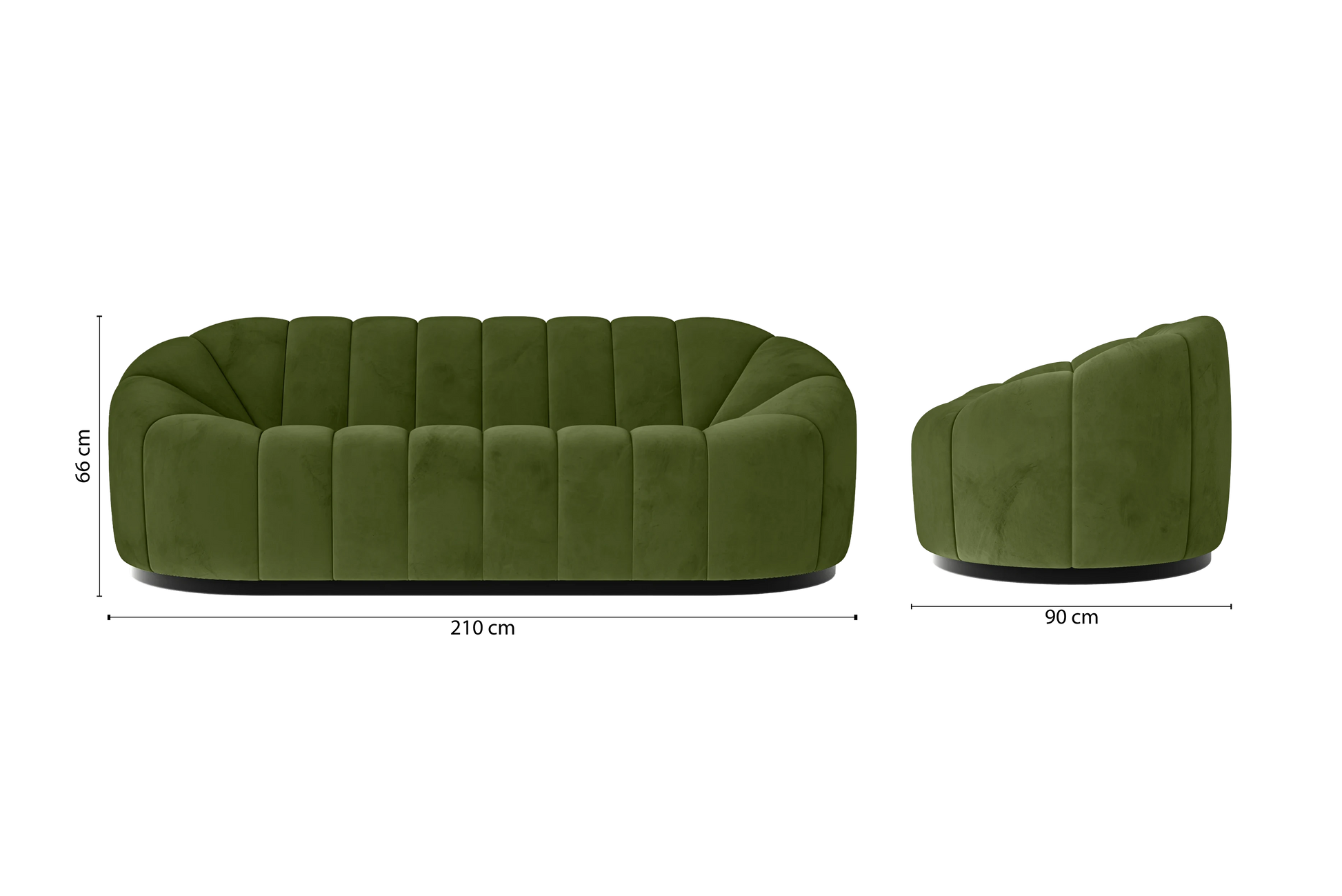 Columbia 3 Seater Sofa Lime Velvet