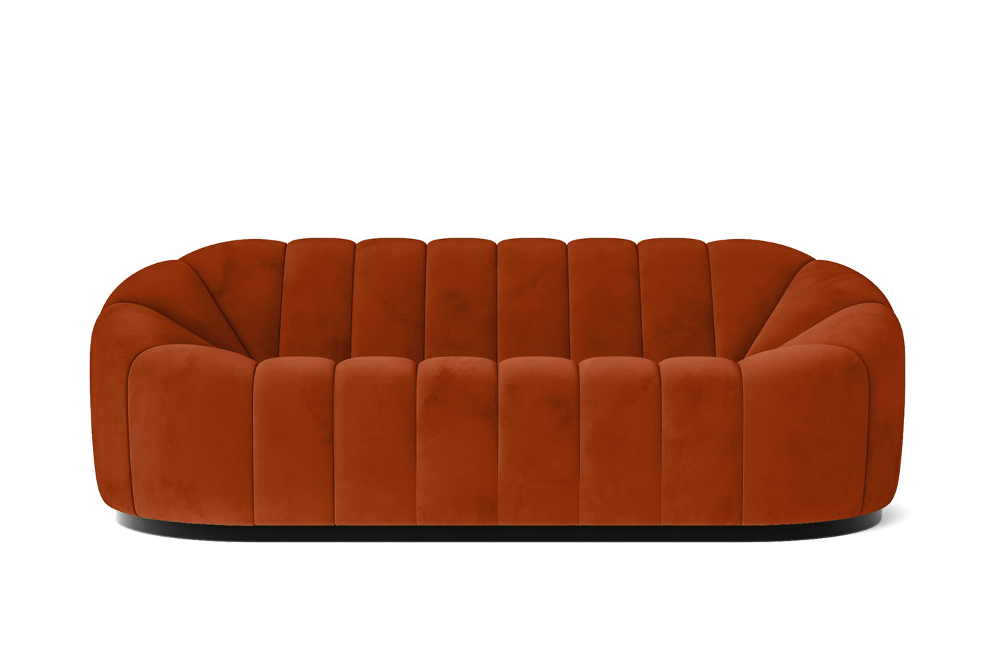 Columbia 3 Seater Sofa Orange Velvet