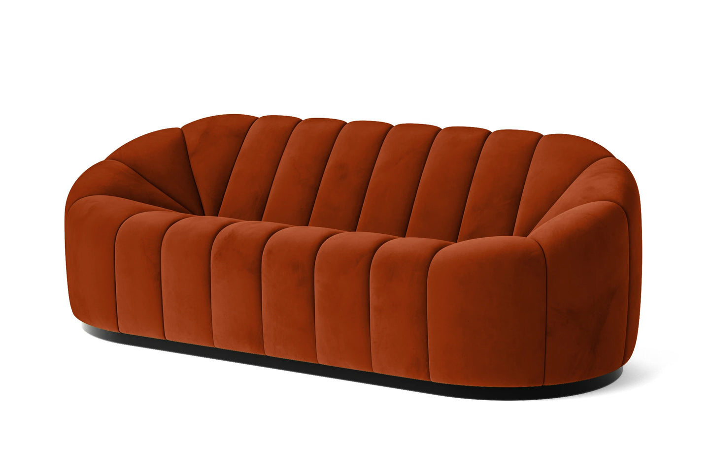 Columbia 3 Seater Sofa Orange Velvet