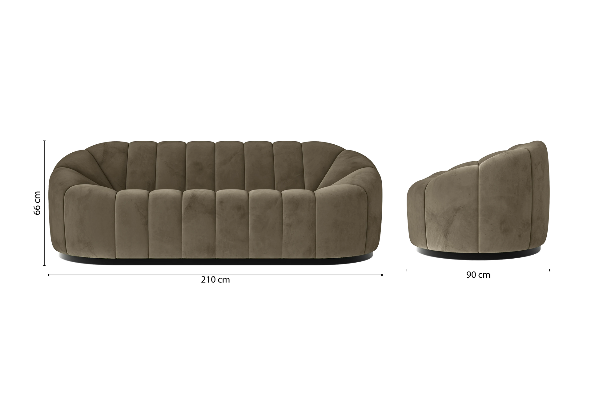 Columbia 3 Seater Sofa Sand Velvet