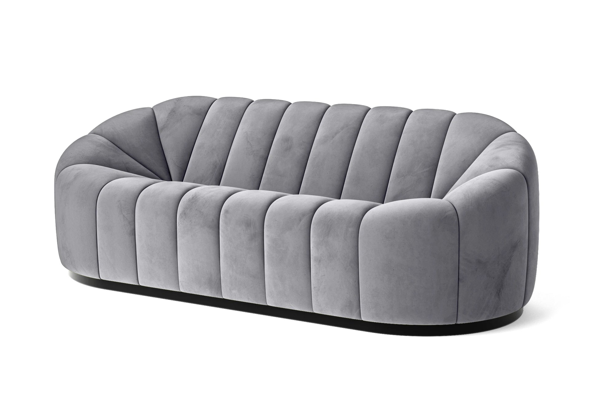 Columbia 3 Seater Sofa Silver Velvet