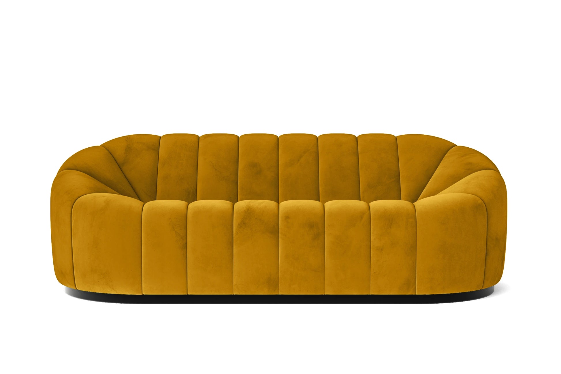 Columbia 3 Seater Sofa Yellow Velvet