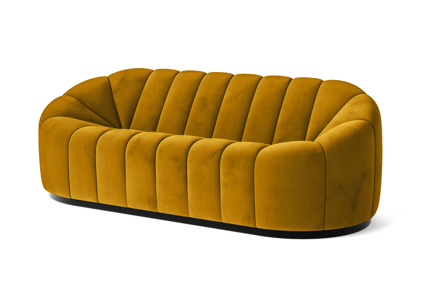 Columbia 3 Seater Sofa Yellow Velvet