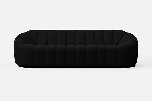 Columbia 4 Seater Sofa Black Linen Fabric