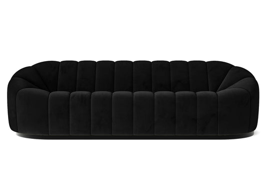 Columbia 4 Seater Sofa Black Velvet