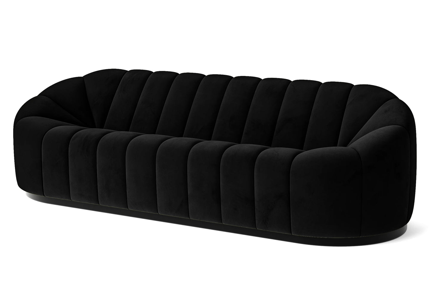 Columbia 4 Seater Sofa Black Velvet