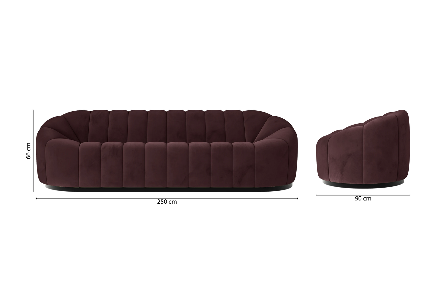 Columbia 4 Seater Sofa Grape Velvet