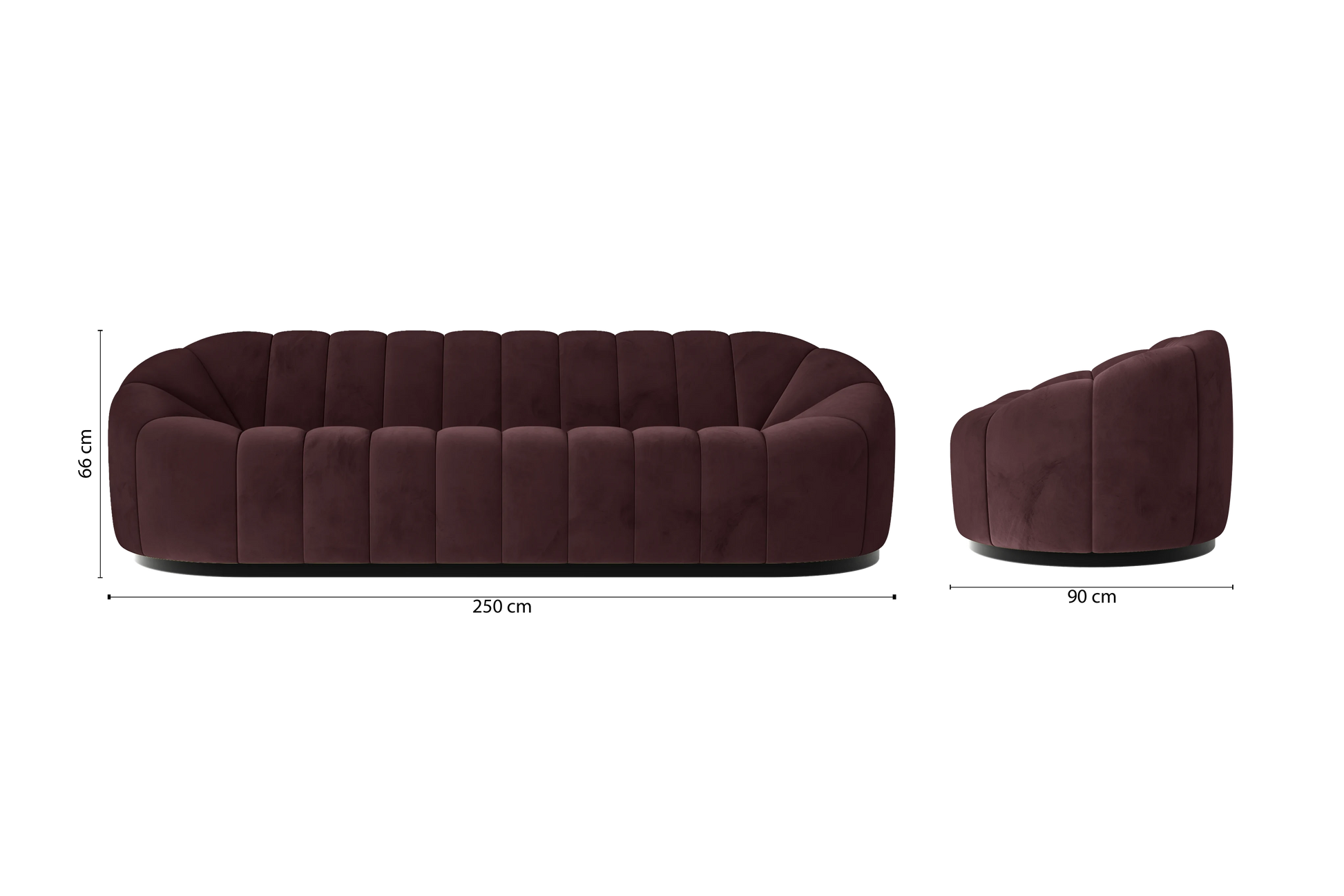 Columbia 4 Seater Sofa Grape Velvet