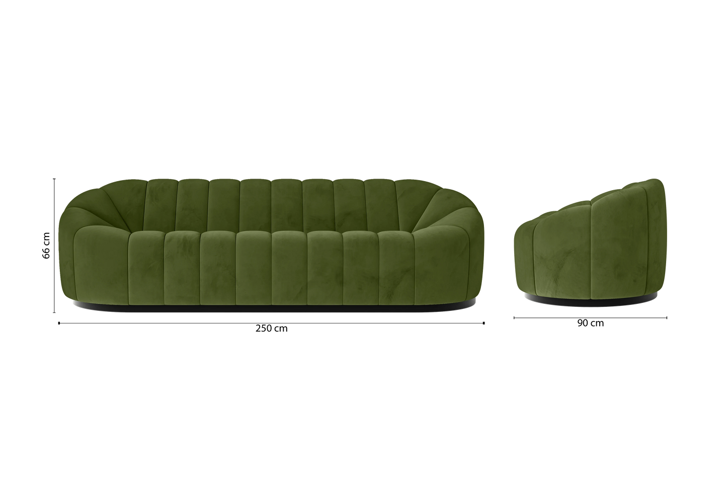 Columbia 4 Seater Sofa Lime Velvet