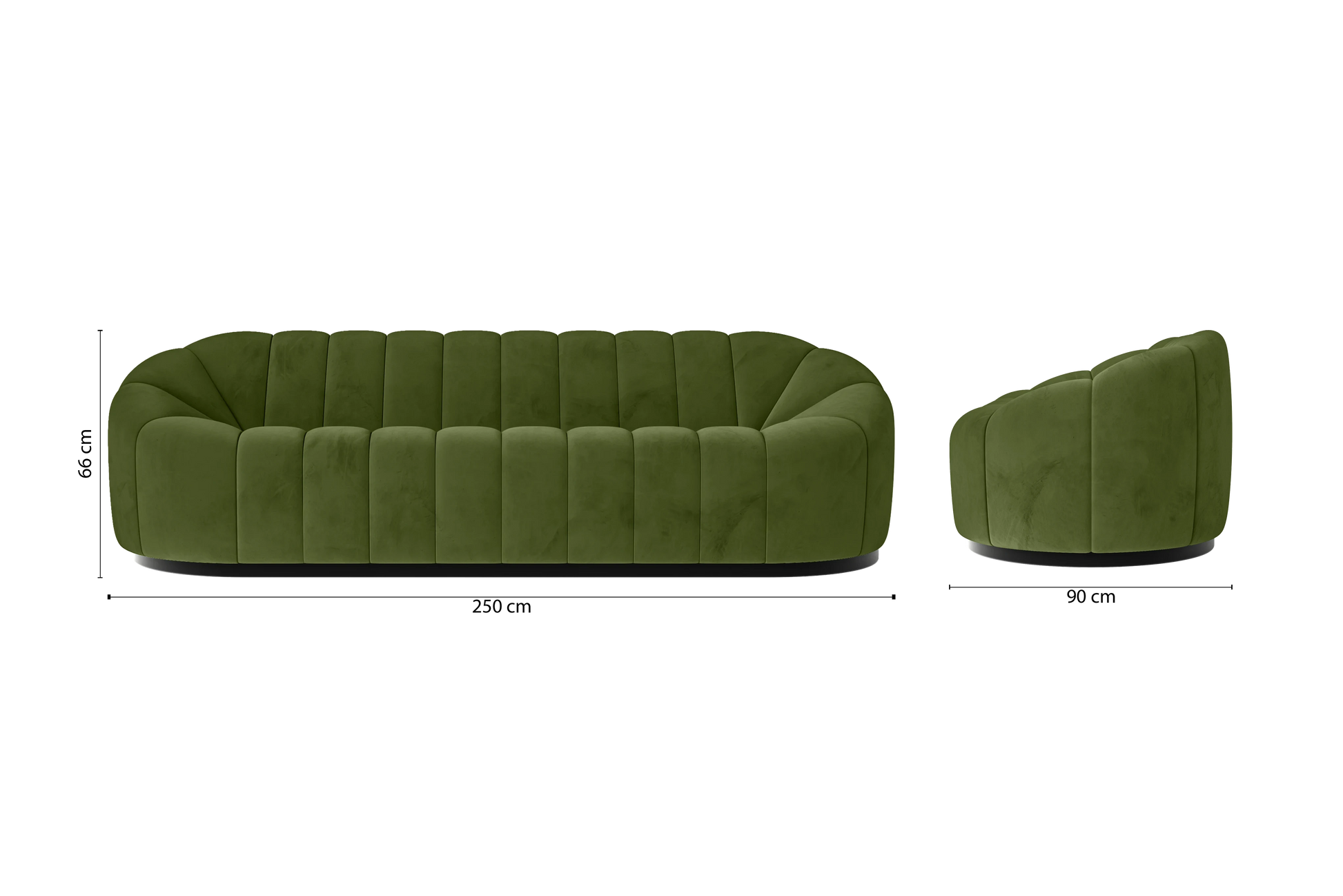 Columbia 4 Seater Sofa Lime Velvet