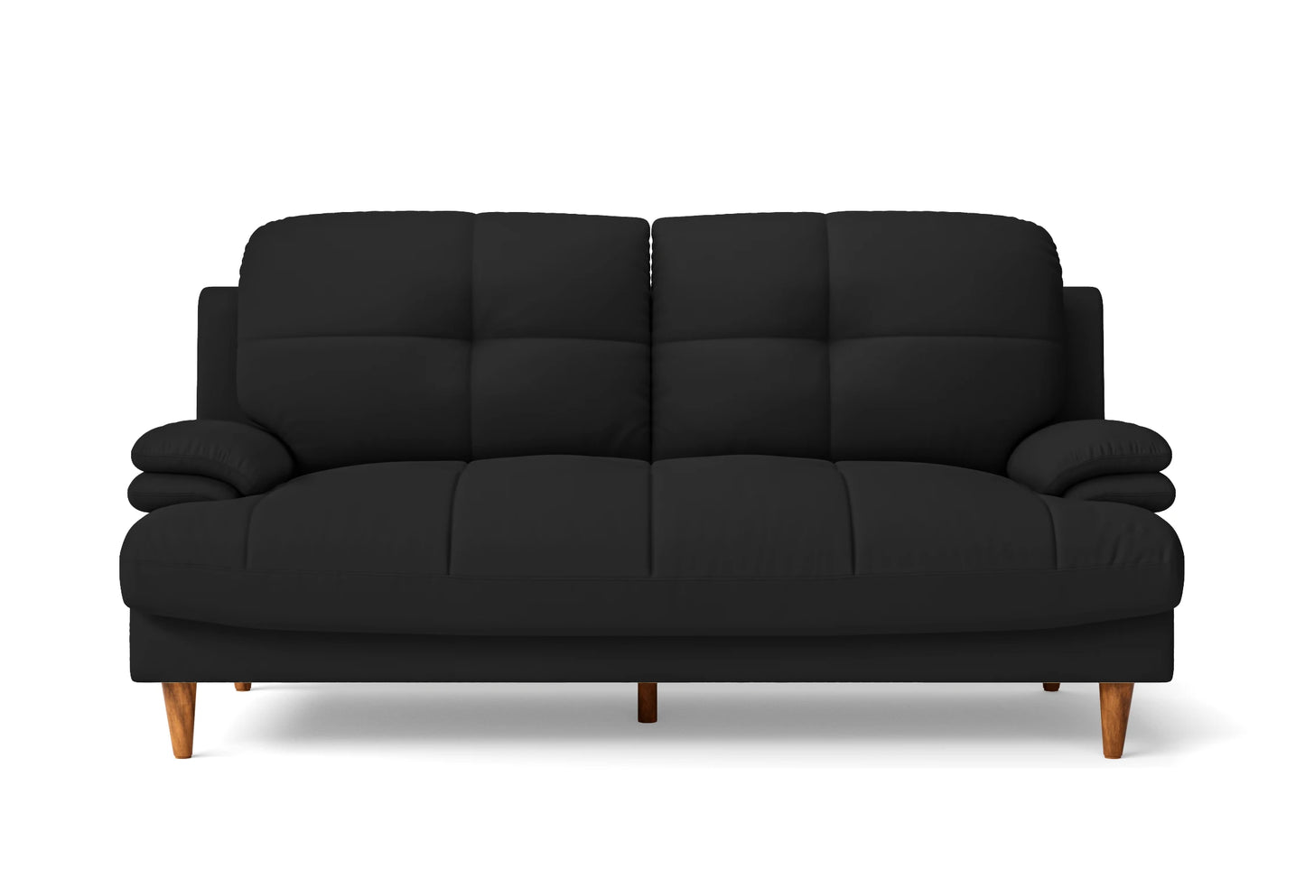 Cosenza 3 Seater Sofa Black Leather