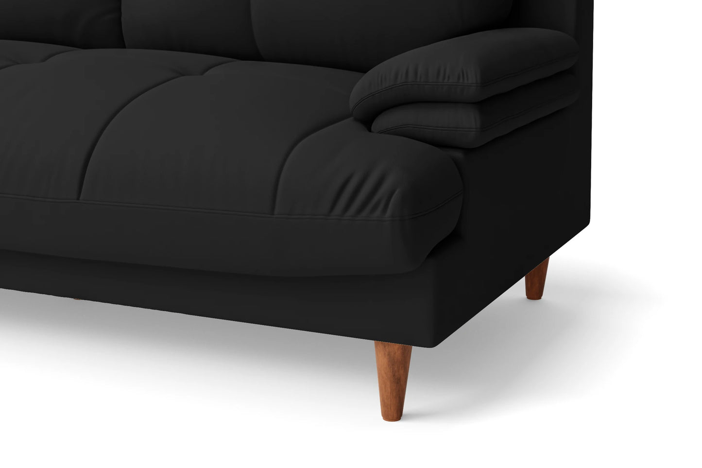 Cosenza 3 Seater Sofa Black Leather