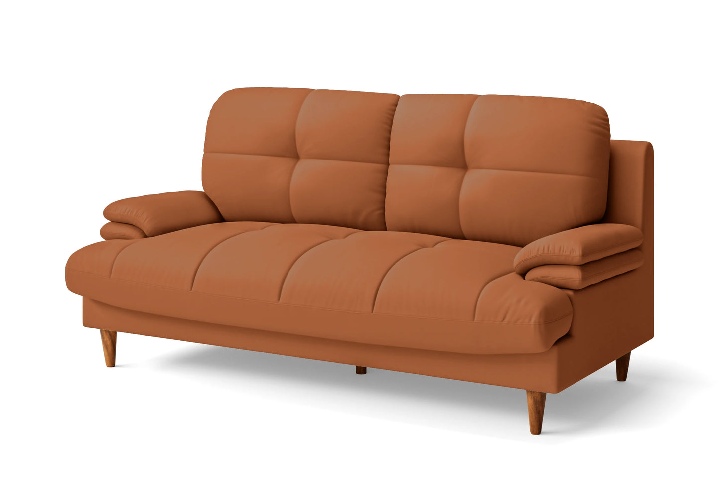 Cosenza 3 Seater Sofa Tan Brown Leather