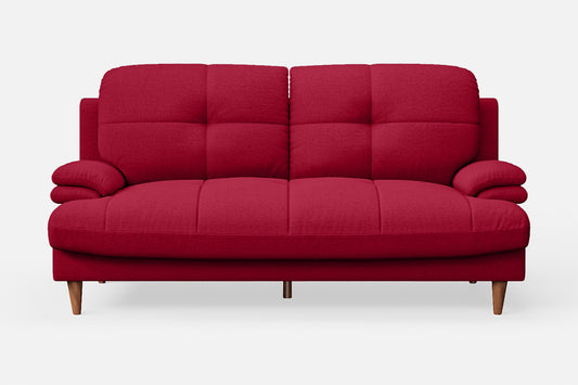 Cosenza 3 Seater Sofa Red Linen Fabric