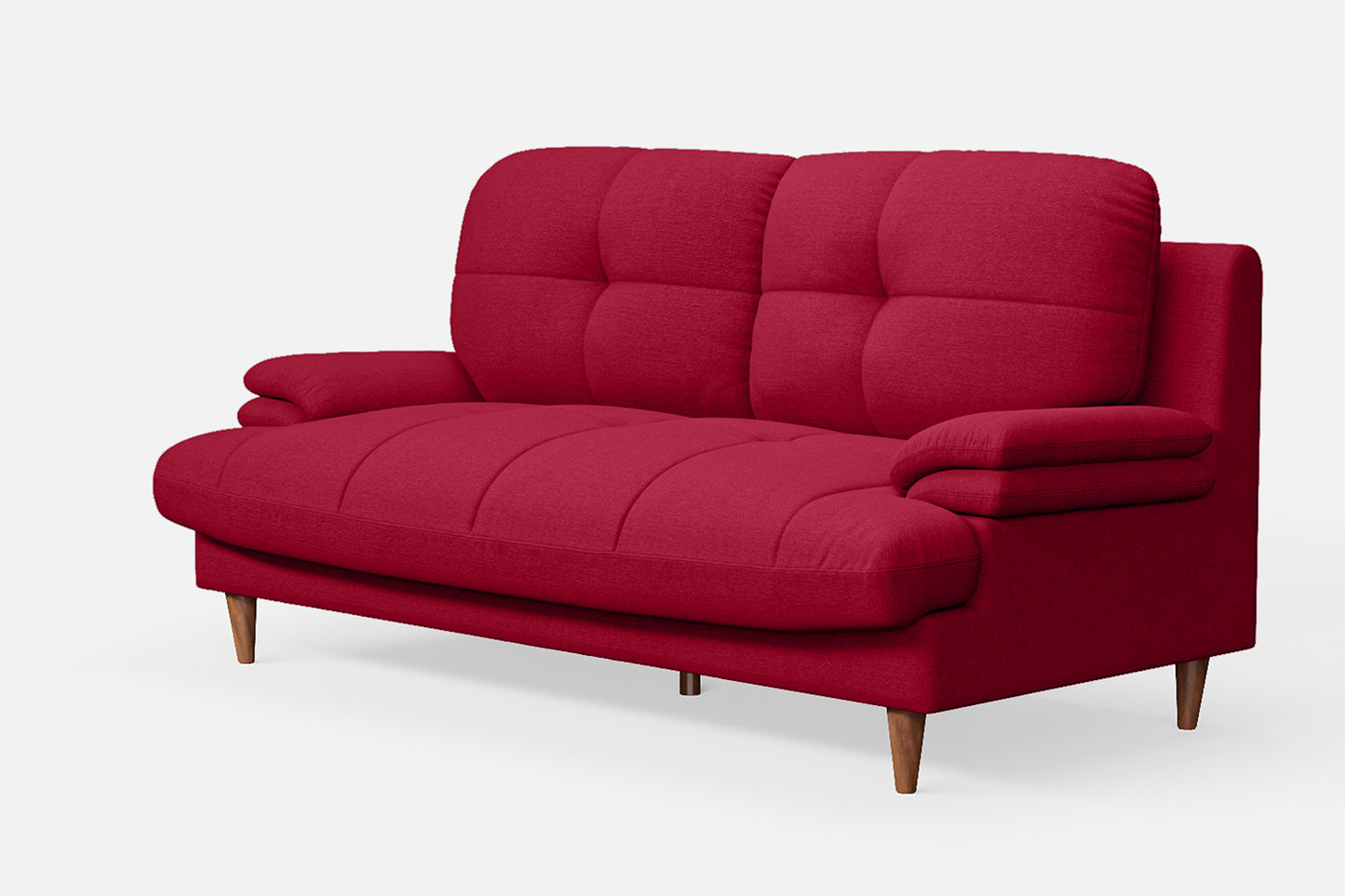 Cosenza 3 Seater Sofa Red Linen Fabric