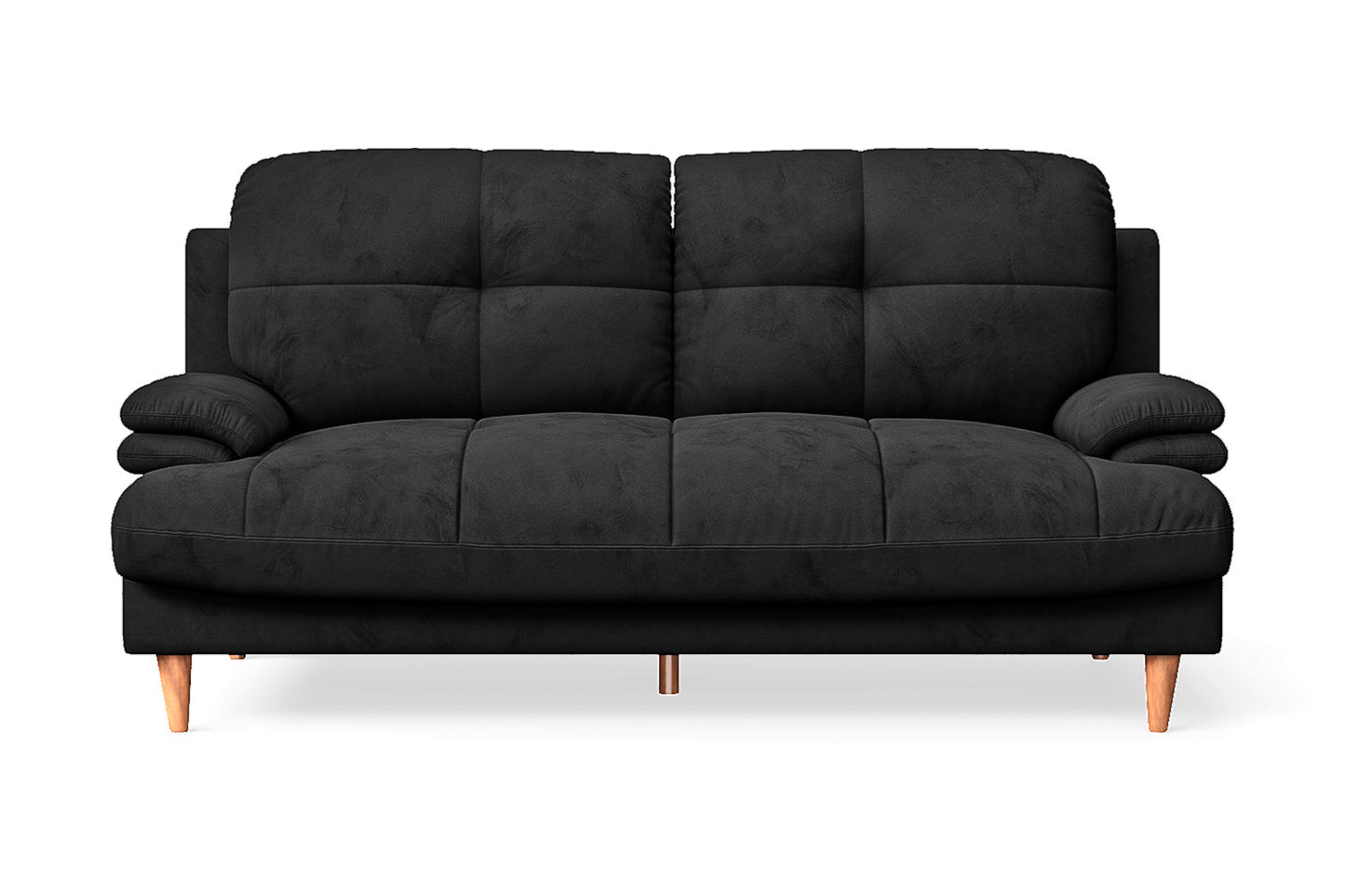 Cosenza 3 Seater Sofa Black Velvet