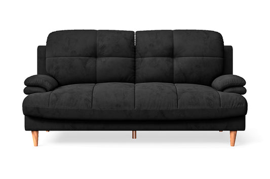 Cosenza 3 Seater Sofa Black Velvet