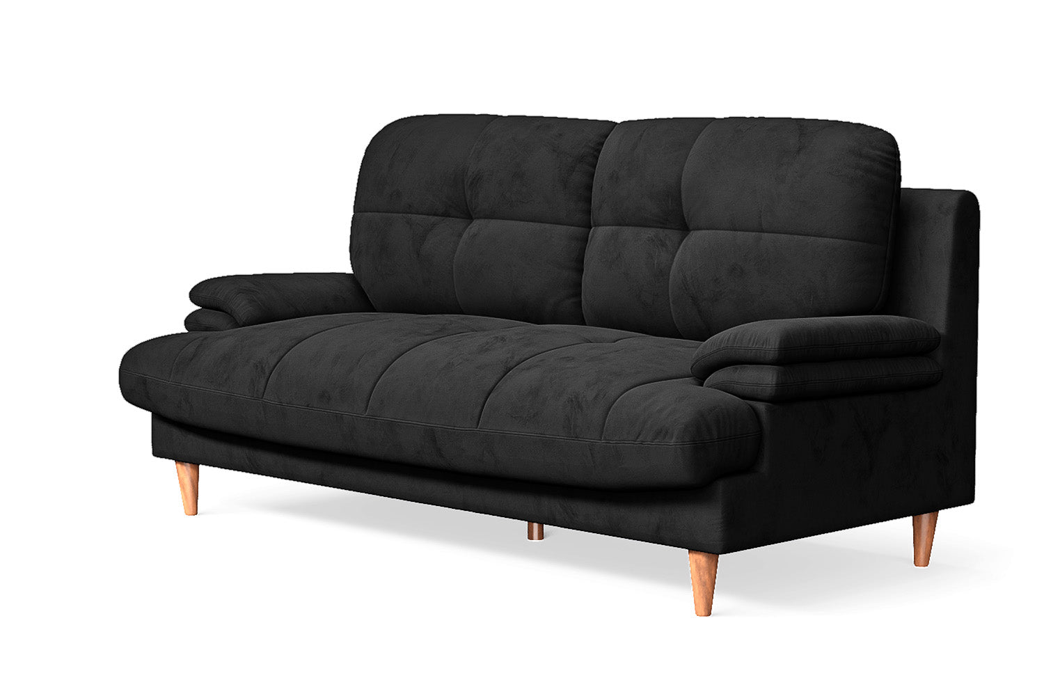 Cosenza 3 Seater Sofa Black Velvet