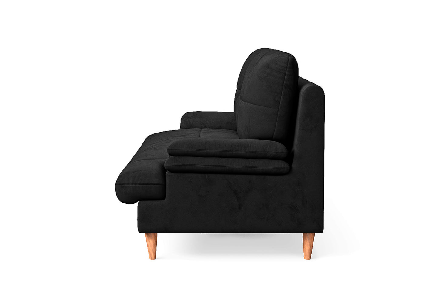 Cosenza 3 Seater Sofa Black Velvet