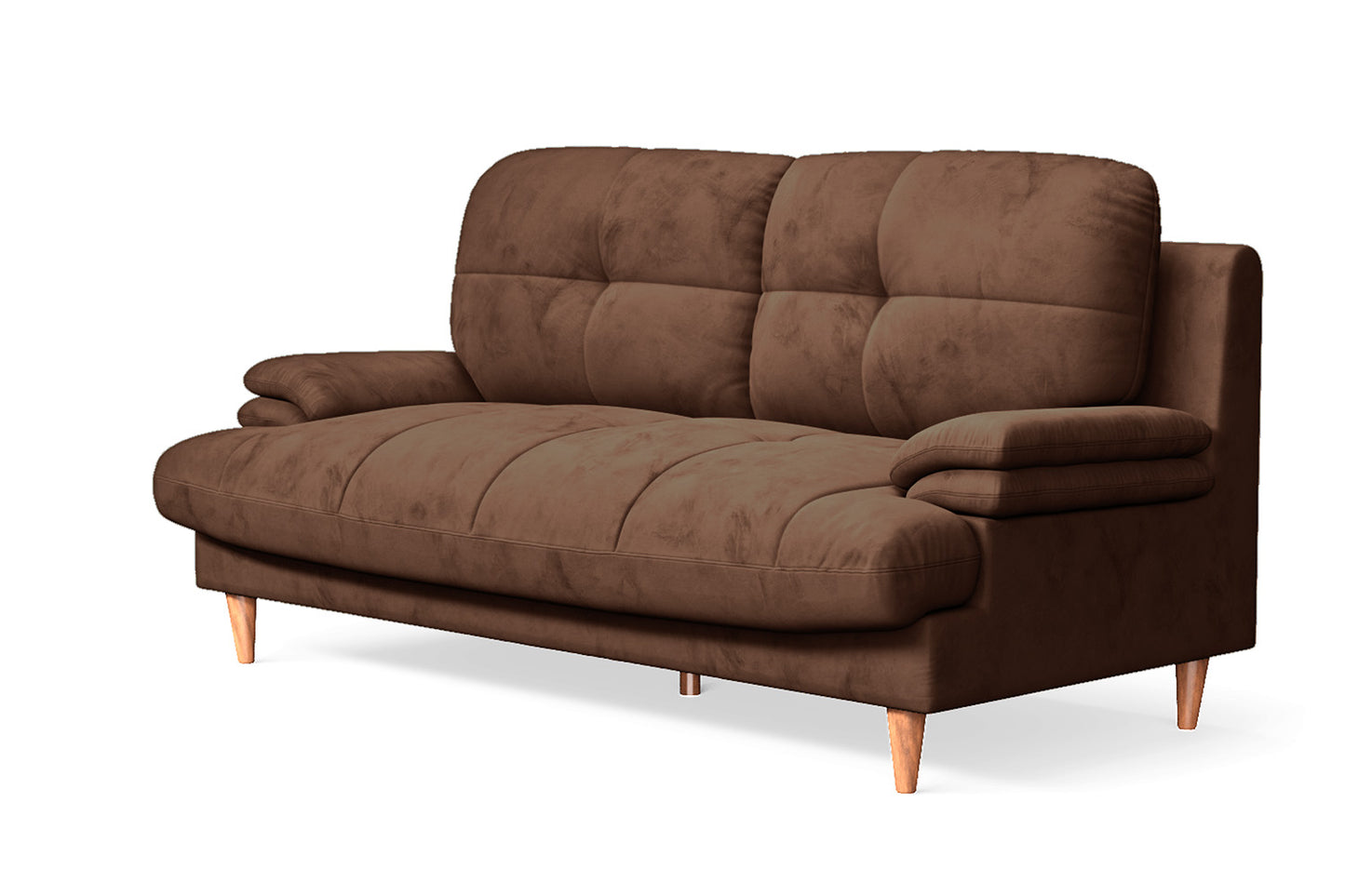 Cosenza 3 Seater Sofa Coffee Brown Velvet