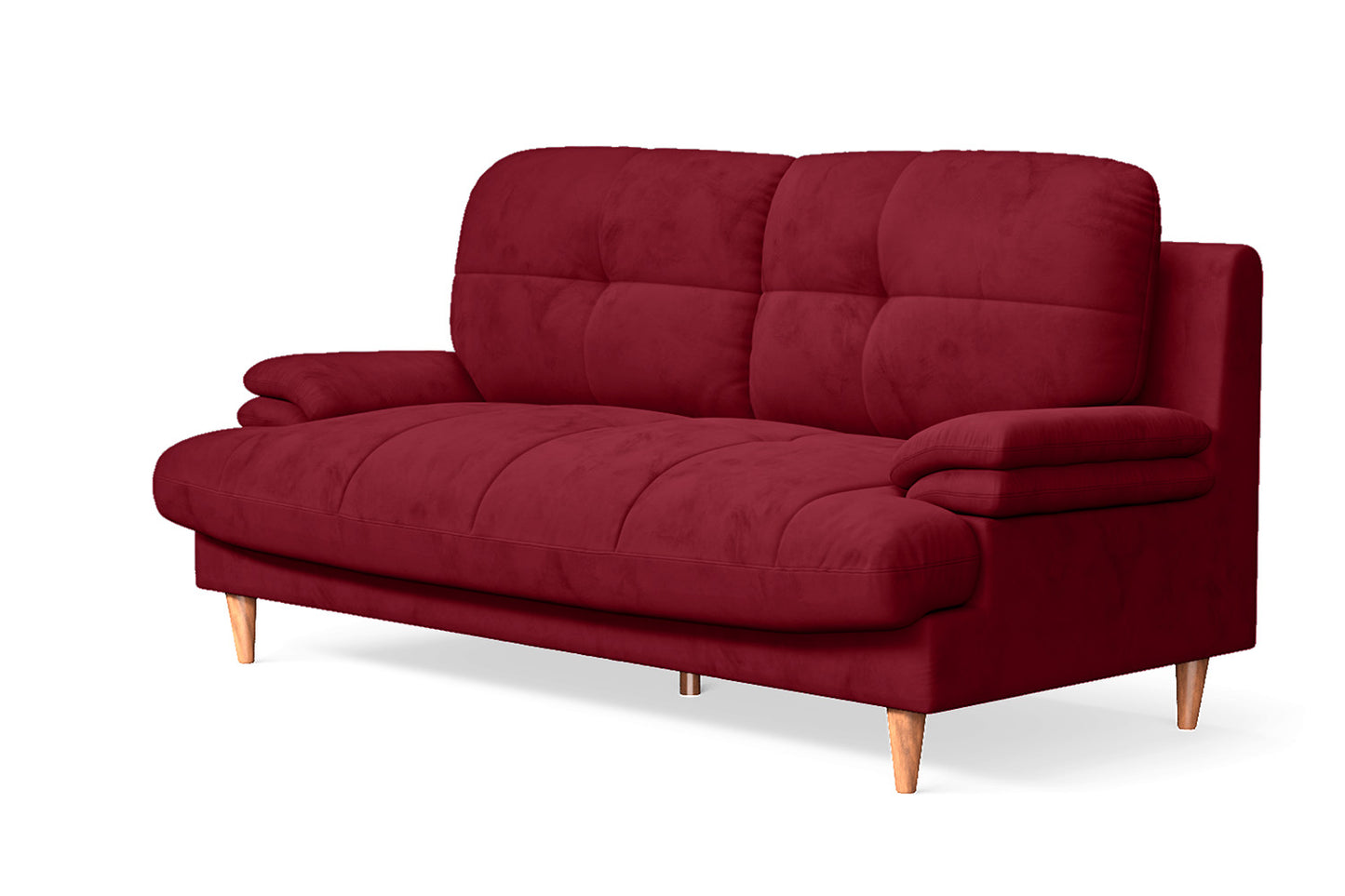 Cosenza 3 Seater Sofa Red Velvet