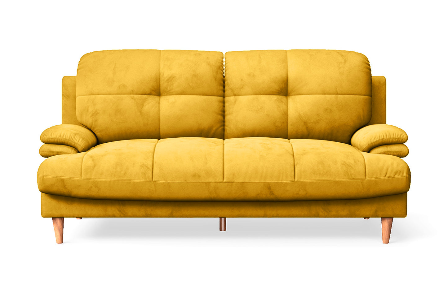 Cosenza 3 Seater Sofa Yellow Velvet