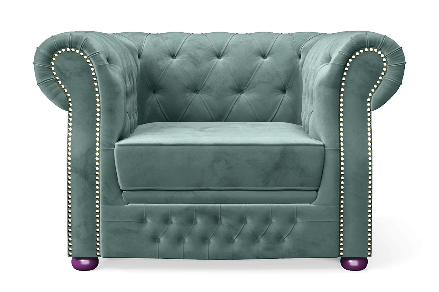 Cuneo Armchair Teal Velvet