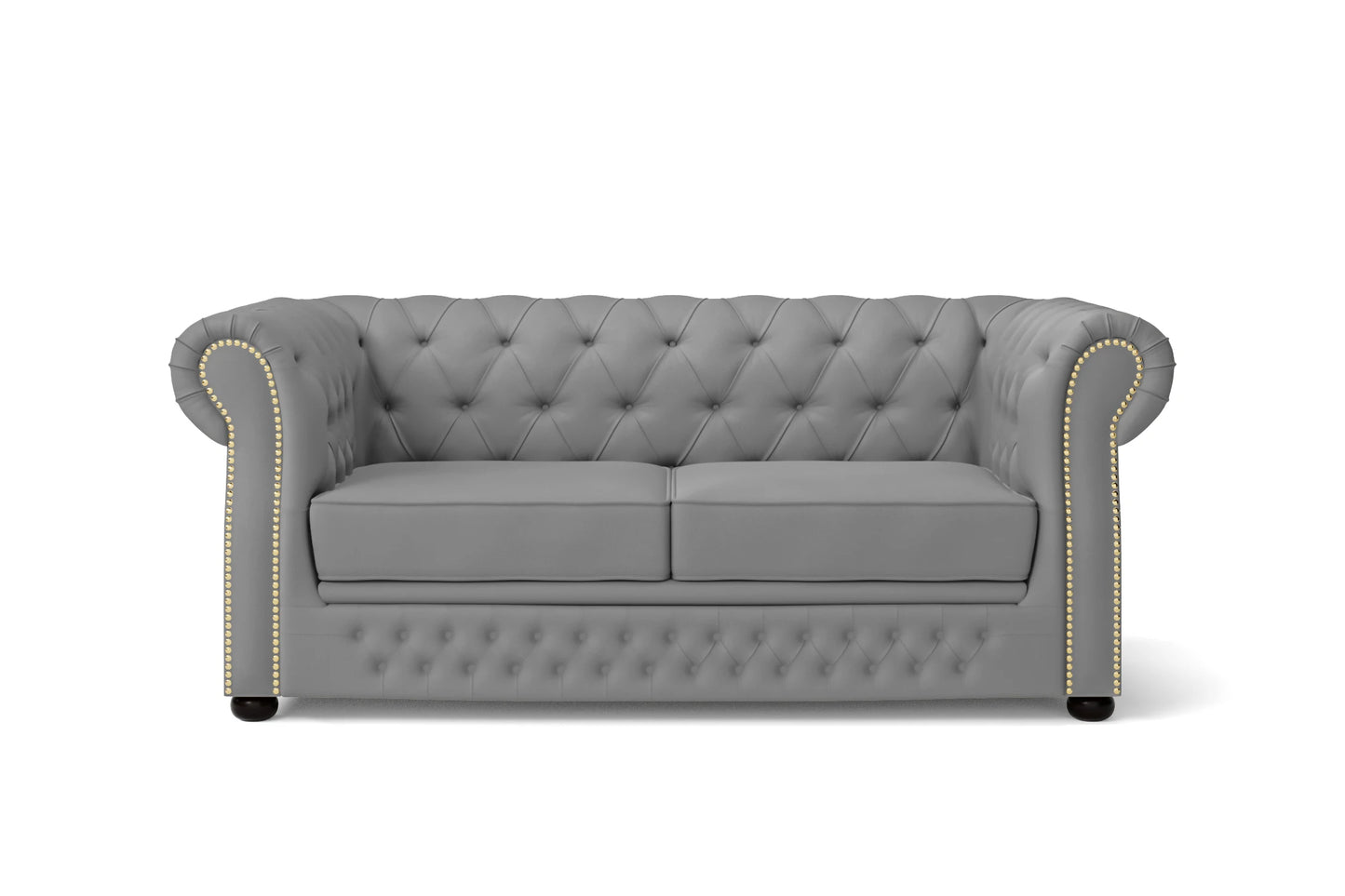 Cuneo 2 Seater Sofa Grey Leather