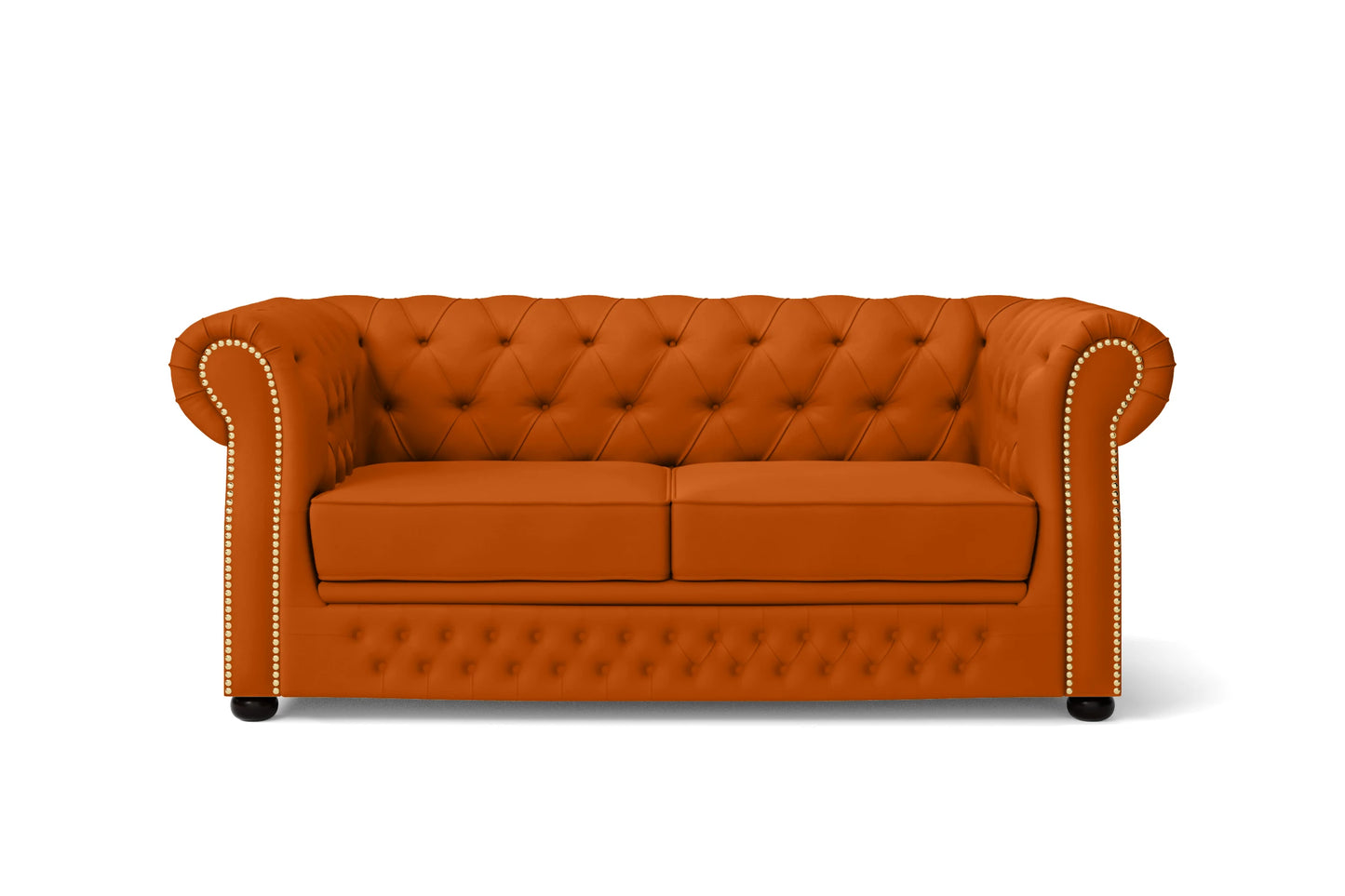 Cuneo 2 Seater Sofa Orange Leather