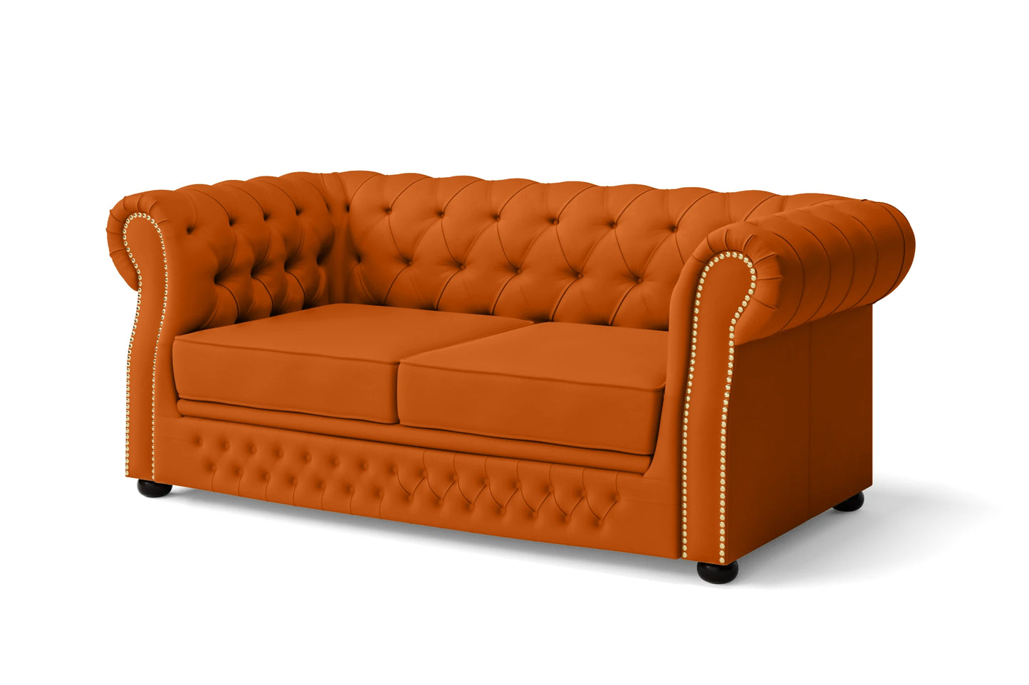 Cuneo 2 Seater Sofa Orange Leather