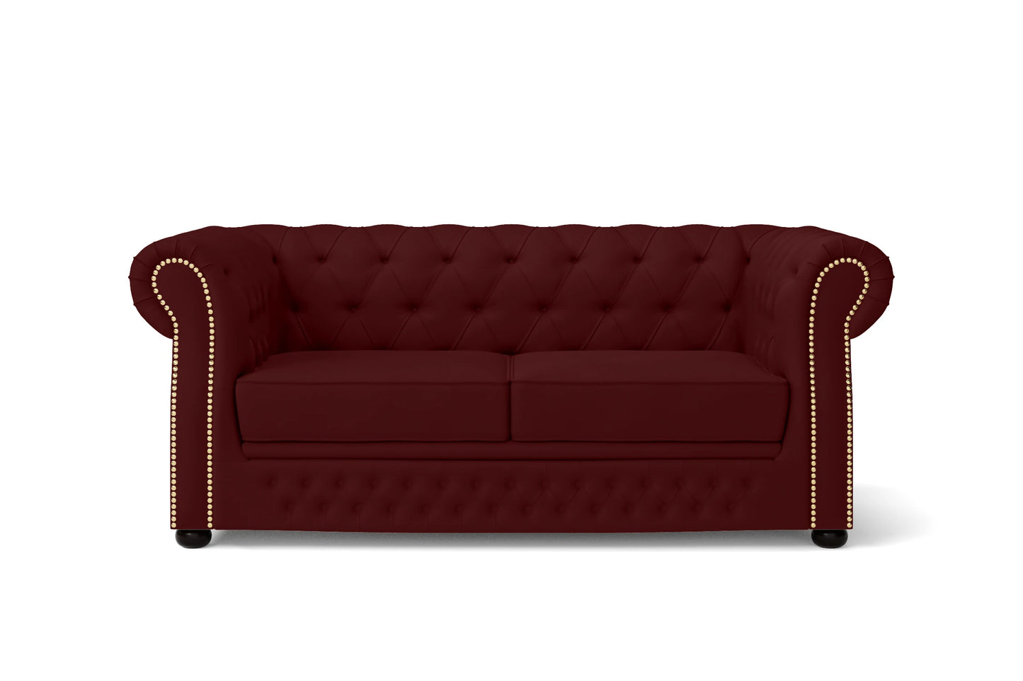 Cuneo 2 Seater Sofa Red Leather