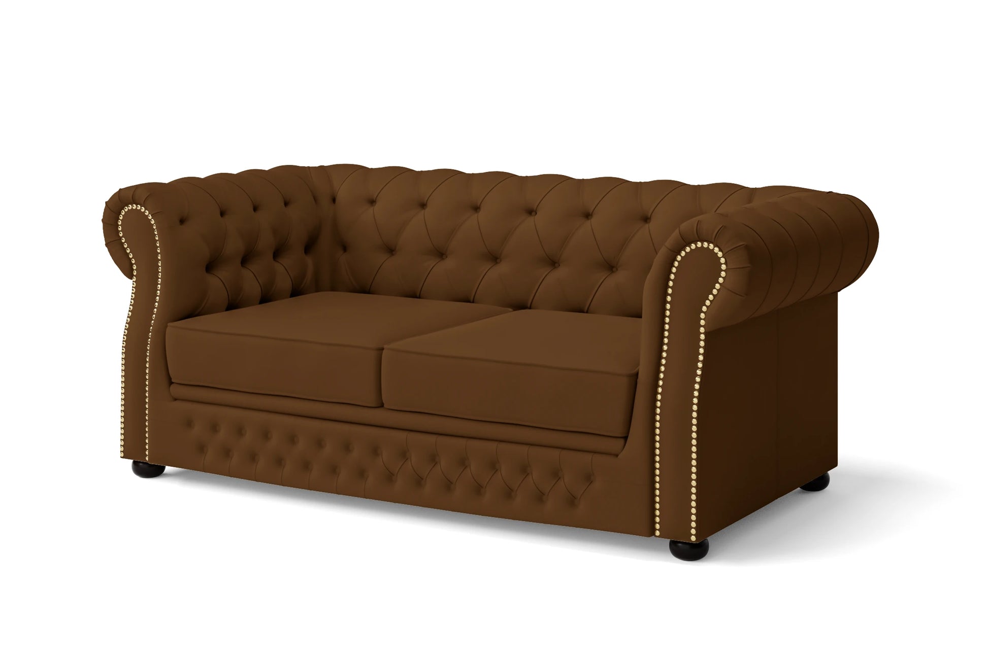 Cuneo 2 Seater Sofa Walnut Brown Leather