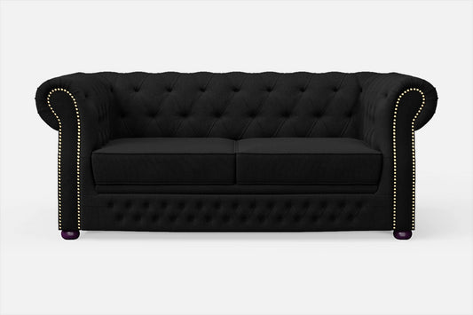 Cuneo 2 Seater Sofa Black Linen Fabric