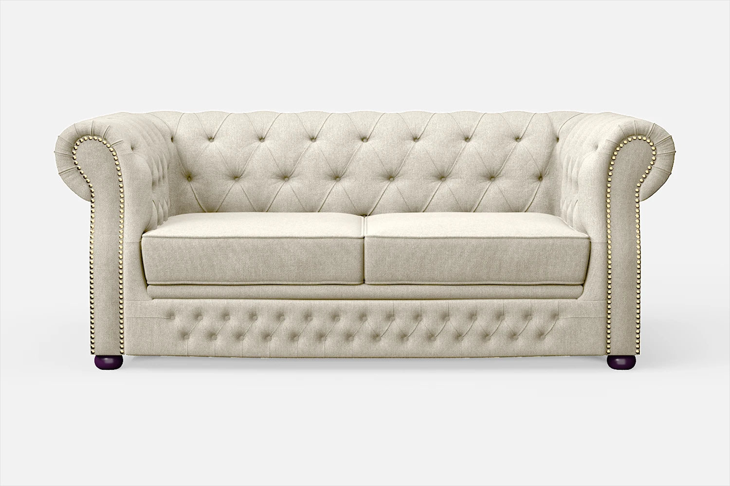 Cuneo 2 Seater Sofa Cream Linen Fabric