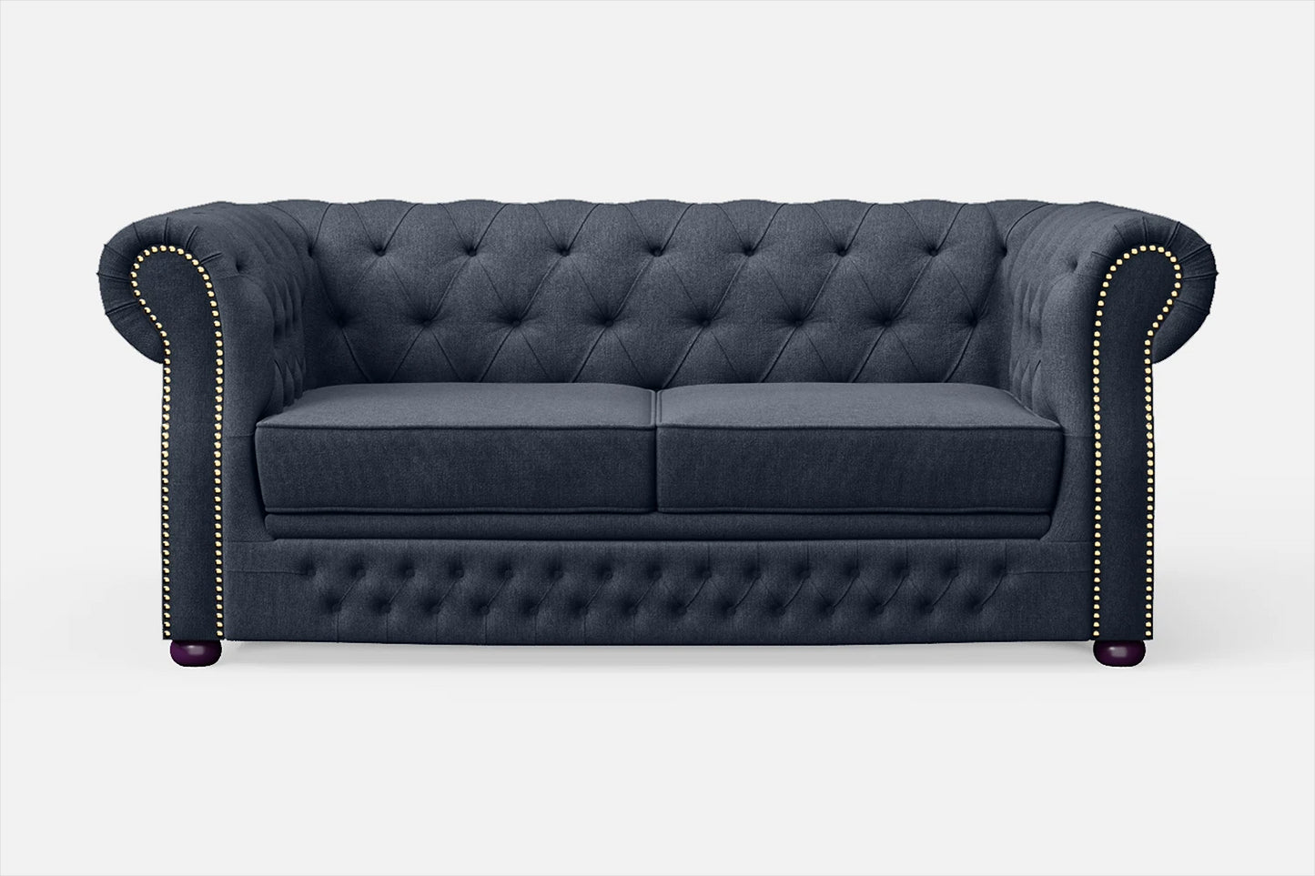 Cuneo 2 Seater Sofa Dark Blue Linen Fabric